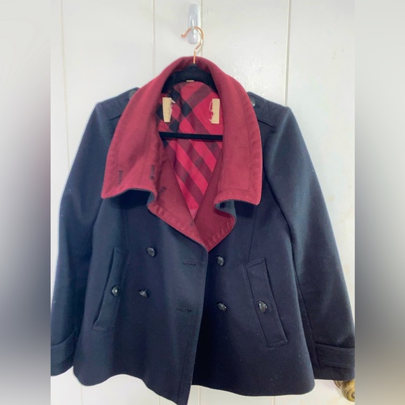 Burberry wool blend black peacoat jacket UK 6 US 4 - Picture 5 of 7